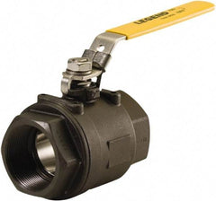 Legend Valve - 1-1/4" Pipe, Full Port, Carbon Steel Full Port Ball Valve - 2 Piece, FNPT x FNPT Ends, Locking Lever Handle, 1,500 WOG, 150 WSP - Apex Tool & Supply