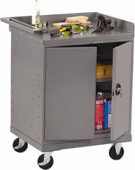 Tennsco - 1,000 Lb Capacity, 1 Shelf, 2 Door Mobile Bench - 33" Wide x 25" Deep x 43" High, Steel - Apex Tool & Supply