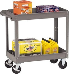 Tennsco - 150 Lb Capacity, 30" Wide x 16" Long x 32" High Service Cart - 2 Shelf, Steel, 2 Rigid/2 Swivel Casters - Apex Tool & Supply