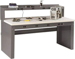 Tennsco - 72 Wide x 30" Deep x 33-1/2" High, Plastic Laminate Workbench - Fixed Legs, Medium Gray - Apex Tool & Supply