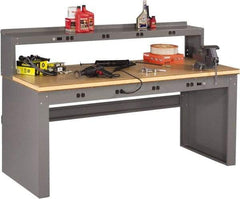 Tennsco - 72 Wide x 30" Deep x 33-1/2" High, Wood Workbench - Fixed Legs, Medium Gray - Apex Tool & Supply