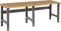 Tennsco - 96 Wide x 36" Deep x 33-3/4" High, Wood Workbench - Adjustable Height Legs, Medium Gray - Apex Tool & Supply
