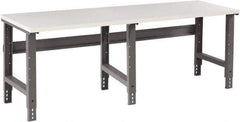 Tennsco - 96 Wide x 36" Deep x 33-3/4" High, Plastic Laminate Workbench - Adjustable Height Legs, Medium Gray - Apex Tool & Supply