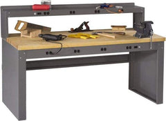 Tennsco - 72 Wide x 36" Deep x 33-1/2" High, Butcher Block Workbench - Fixed Legs, Medium Gray - Apex Tool & Supply