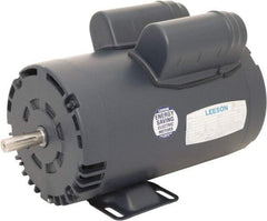 Leeson - 5 Max hp, 3,600 Max RPM, Electric AC DC Motor - 230 V Input, Single Phase, 56Y Frame, 5/8" Shaft Diam, Rigid Base Mount, ODP Enclosure - Apex Tool & Supply