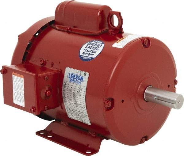 Leeson - 2 Max hp, 1,800 Max RPM, Electric AC DC Motor - 115/208-230 V Input, Single Phase, 182T Frame, 1-1/8" Shaft Diam, Rigid Base Mount, TEFC Enclosure - Apex Tool & Supply