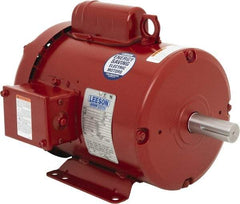 Leeson - 2 Max hp, 1,800 Max RPM, Electric AC DC Motor - 115/208-230 V Input, Single Phase, 182T Frame, 1-1/8" Shaft Diam, Rigid Base Mount, TEFC Enclosure - Apex Tool & Supply