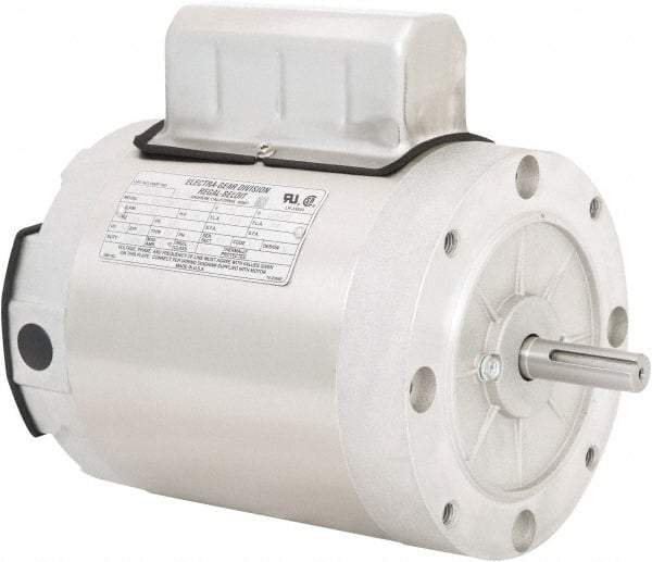 Leeson - 3/4 Max hp, 1,800 Max RPM, Electric AC DC Motor - 115/208-230 V Input, Single Phase, 56C Frame, 5/8" Shaft Diam, C-Face Mount, TENV Enclosure - Apex Tool & Supply