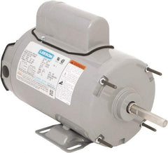 Leeson - 1/3 Max hp, 1,625 Max RPM, Electric AC DC Motor - 115/230 V Input, Single Phase, 48Y Frame, 1/2" Shaft Diam, Rigid Base Mount, TEAO Enclosure - Apex Tool & Supply