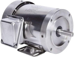 Leeson - 2 Max hp, 1,800 Max RPM, Premium Efficient Electric AC DC Motor - 230/460 V Input, Three Phase, 56HC Frame, 5/8" Shaft Diam, C-Face with Base Mount, TEFC Enclosure - Apex Tool & Supply