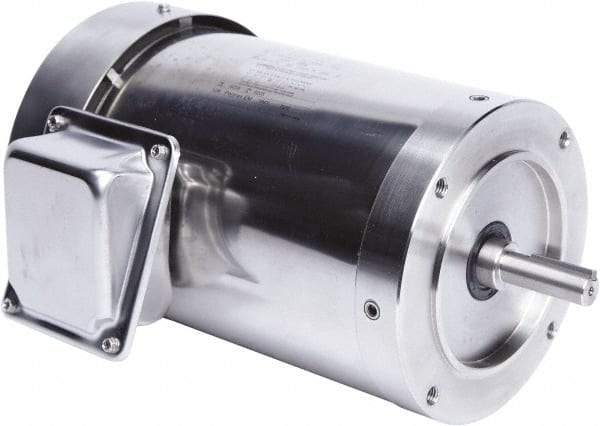 Leeson - 1-1/2 Max hp, 1,800 Max RPM, Premium Efficient Electric AC DC Motor - 230/460 V Input, Three Phase, 56C Frame, 5/8" Shaft Diam, C-Face Mount, TEFC Enclosure - Apex Tool & Supply