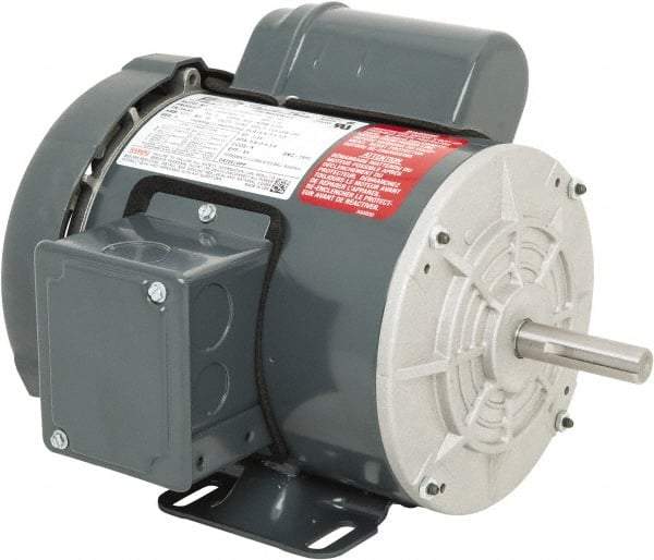 Leeson - 1/3 Max hp, 1,800 Max RPM, Electric AC DC Motor - 115/208-230 V Input, Single Phase, 56 Frame, 5/8" Shaft Diam, Rigid Base Mount, TEFC Enclosure - Apex Tool & Supply