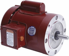 Leeson - 1 Max hp, 1,800 Max RPM, Electric AC DC Motor - 115/208-230 V Input, Single Phase, 56C Frame, 5/8" Shaft Diam, C-Face Mount, TEFC Enclosure - Apex Tool & Supply