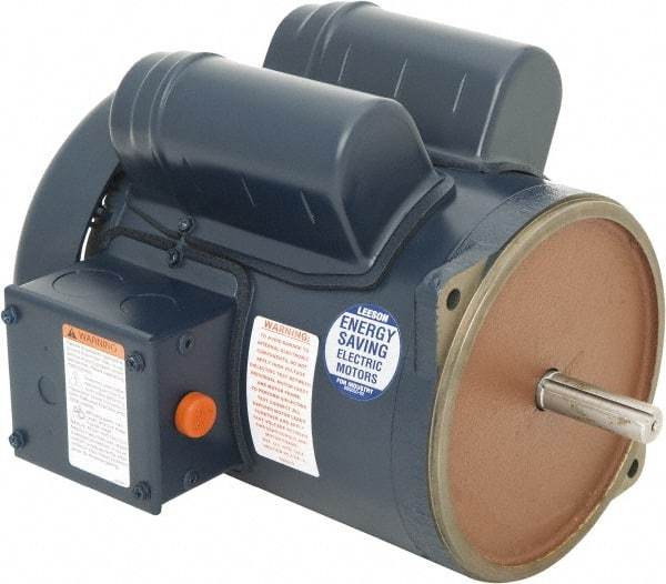 Leeson - 1 Max hp, 1,800 Max RPM, Feed-Auger Drive Electric AC DC Motor - 115/230 V Input, Single Phase, 56YZ Frame, 5/8" Shaft Diam, Special Mount, TEFC Enclosure - Apex Tool & Supply