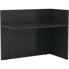 ALERA - Woodgrain Laminate Reception Desk - 44" Wide x 23-5/8" Deep x 41-1/2" High, Espresso - Apex Tool & Supply