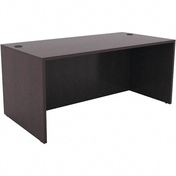 ALERA - Woodgrain Laminate Straight Front Desk - 59-1/8" Wide x 29-1/2" Deep x 29-5/8" High, Espresso - Apex Tool & Supply