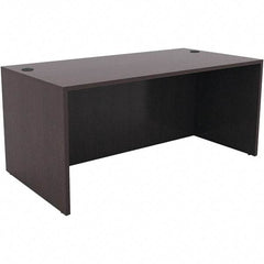 ALERA - Woodgrain Laminate Straight Front Desk - 59-1/8" Wide x 29-1/2" Deep x 29-5/8" High, Espresso - Apex Tool & Supply