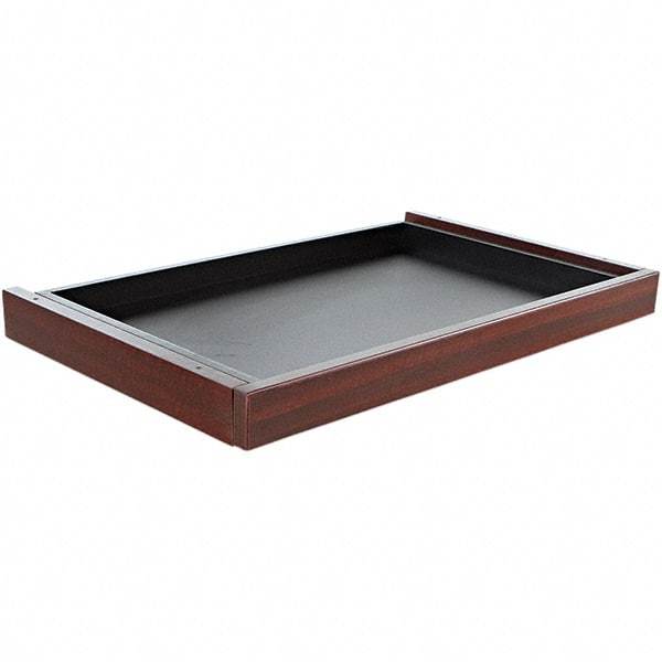 ALERA - Woodgrain Laminate Center Drawer Desk - 24-1/2" Wide x 15" Deep x 2" High, Mahogany - Apex Tool & Supply
