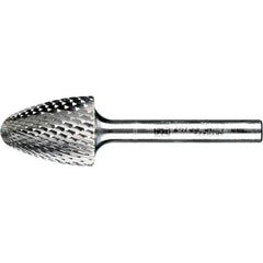 PFERD - 3/4" Cut Diam, 1/4" Shank Diam, Tree with Radius Head Diamond Cut Burr - Tungsten Carbide, 1" LOC, 2-3/4" OAL - Apex Tool & Supply