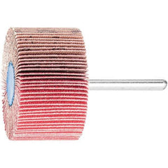 PFERD - 2" Diam x 1" Face Width, Ceramic Coated Mounted Flap Wheel - 1/4" Shank Mount, 120 Grit, 23,000 Max RPM - Apex Tool & Supply