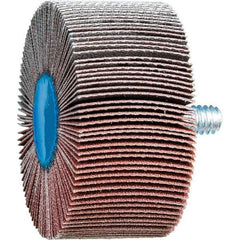 PFERD - 2" Diam x 1" Face Width, Aluminum Oxide Coated Mounted Flap Wheel - 1/4-20 Threaded Mount, 180 Grit, 23,000 Max RPM - Apex Tool & Supply
