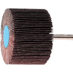 PFERD - 3" Diam x 1" Face Width, Aluminum Oxide Coated Mounted Flap Wheel - 1/4" Shank Mount, 320 Grit, 20,000 Max RPM - Apex Tool & Supply