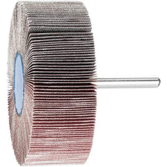 PFERD - 3" Diam x 1" Face Width, Aluminum Oxide Coated Mounted Flap Wheel - 1/4" Shank Mount, 240 Grit, 20,000 Max RPM - Apex Tool & Supply