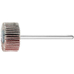 PFERD - 3/4" Diam x 3/8" Face Width, Aluminum Oxide Coated Mounted Flap Wheel - 1/8" Shank Mount, 120 Grit, 38,100 Max RPM - Apex Tool & Supply