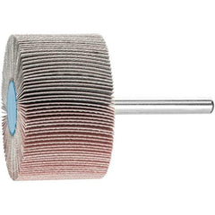 PFERD - 2" Diam x 1" Face Width, Aluminum Oxide Coated Mounted Flap Wheel - 1/4" Shank Mount, 320 Grit, 23,000 Max RPM - Apex Tool & Supply