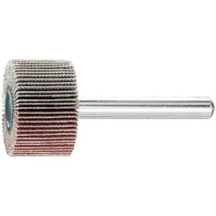 PFERD - 1" Diam x 5/8" Face Width, Aluminum Oxide Coated Mounted Flap Wheel - 1/4" Shank Mount, 180 Grit, 25,000 Max RPM - Apex Tool & Supply