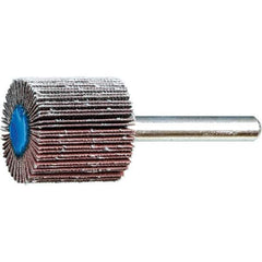 PFERD - 1" Diam x 1" Face Width, Aluminum Oxide Coated Mounted Flap Wheel - 1/4" Shank Mount, 320 Grit, 25,000 Max RPM - Apex Tool & Supply