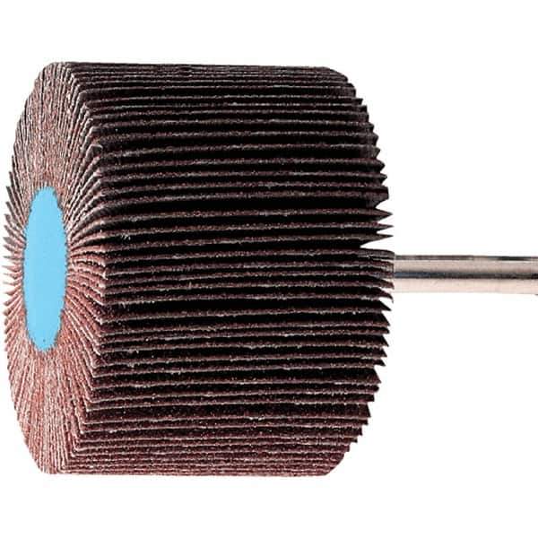 PFERD - 1-3/8" Diam x 5/8" Face Width, Aluminum Oxide Coated Mounted Flap Wheel - 1/4" Shank Mount, 120 Grit, 23,000 Max RPM - Apex Tool & Supply