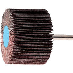 PFERD - 1-3/8" Diam x 5/8" Face Width, Aluminum Oxide Coated Mounted Flap Wheel - 1/4" Shank Mount, 120 Grit, 23,000 Max RPM - Apex Tool & Supply