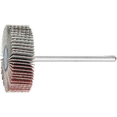 PFERD - 1-3/16" Diam x 3/8" Face Width, Aluminum Oxide Coated Mounted Flap Wheel - 1/8" Shank Mount, 180 Grit, 25,000 Max RPM - Apex Tool & Supply