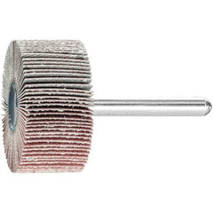 PFERD - 1-1/2" Diam x 1" Face Width, Aluminum Oxide Coated Mounted Flap Wheel - 1/4" Shank Mount, 180 Grit, 23,000 Max RPM - Apex Tool & Supply