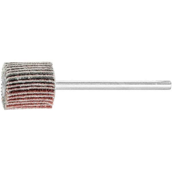 PFERD - 5/8" Diam x 5/8" Face Width, Aluminum Oxide Coated Mounted Flap Wheel - 1/8" Shank Mount, 80 Grit, 50,000 Max RPM - Apex Tool & Supply