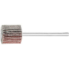 PFERD - 5/8" Diam x 5/8" Face Width, Aluminum Oxide Coated Mounted Flap Wheel - 1/8" Shank Mount, 80 Grit, 50,000 Max RPM - Apex Tool & Supply