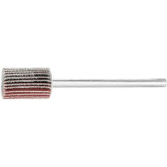 PFERD - 3/8" Diam x 5/8" Face Width, Aluminum Oxide Coated Mounted Flap Wheel - 1/8" Shank Mount, 180 Grit, 75,000 Max RPM - Apex Tool & Supply
