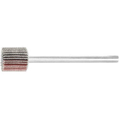 PFERD - 3/8" Diam x 3/8" Face Width, Aluminum Oxide Coated Mounted Flap Wheel - 1/8" Shank Mount, 240 Grit, 75,000 Max RPM - Apex Tool & Supply