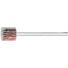 PFERD - 3/8" Diam x 3/8" Face Width, Aluminum Oxide Coated Mounted Flap Wheel - 1/8" Shank Mount, 60 Grit, 75,000 Max RPM - Apex Tool & Supply