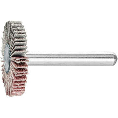 PFERD - 1-3/16" Diam x 1/4" Face Width, Aluminum Oxide Coated Mounted Flap Wheel - 1/4" Shank Mount, 80 Grit, 25,000 Max RPM - Apex Tool & Supply