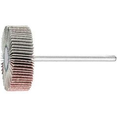 PFERD - 1-3/16" Diam x 3/8" Face Width, Aluminum Oxide Coated Mounted Flap Wheel - 1/8" Shank Mount, 240 Grit, 25,000 Max RPM - Apex Tool & Supply