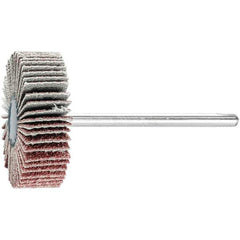 PFERD - 1-3/16" Diam x 3/8" Face Width, Aluminum Oxide Coated Mounted Flap Wheel - 1/8" Shank Mount, 80 Grit, 25,000 Max RPM - Apex Tool & Supply