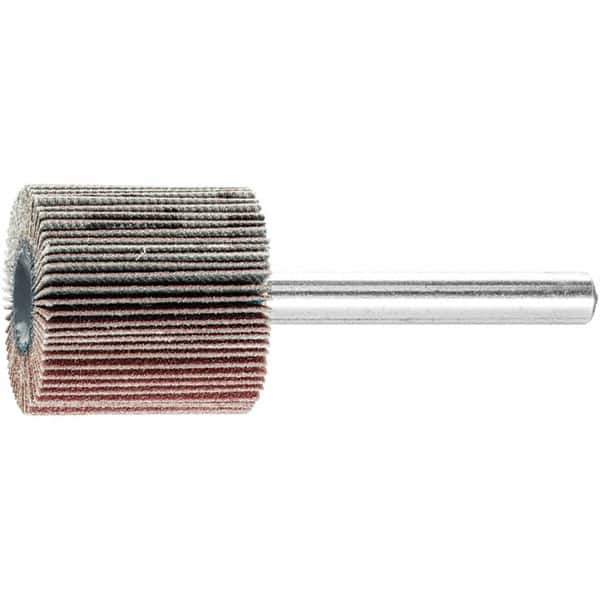 PFERD - 1" Diam x 1" Face Width, Aluminum Oxide Coated Mounted Flap Wheel - 1/4" Shank Mount, 180 Grit, 25,000 Max RPM - Apex Tool & Supply