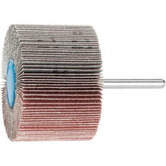 PFERD - 2-1/2" Diam x 1-1/2" Face Width, Aluminum Oxide Coated Mounted Flap Wheel - 1/4" Shank Mount, 120 Grit, 13,000 Max RPM - Apex Tool & Supply