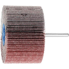 PFERD - 3" Diam x 2" Face Width, Aluminum Oxide Coated Mounted Flap Wheel - 1/4" Shank Mount, 60 Grit, 6,000 Max RPM - Apex Tool & Supply