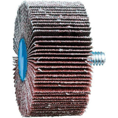 PFERD - 2" Diam x 1" Face Width, Aluminum Oxide Coated Mounted Flap Wheel - 1/4-20 Threaded Mount, 80 Grit, 23,000 Max RPM - Apex Tool & Supply