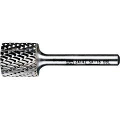 PFERD - 3/4" Cut Diam, 1/4" Shank Diam, Cylinder Head Double Cut Burr - Tungsten Carbide, 3/4" LOC, 2-1/2" OAL - Apex Tool & Supply