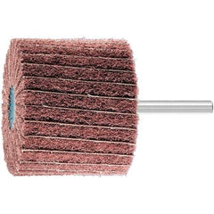 PFERD - 2-3/8" Diam x 2" Face Width, Aluminum Oxide Nonwoven Mounted Flap Wheel - 1/4" Shank Mount, 180 Grit, 10,000 Max RPM - Apex Tool & Supply
