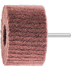 PFERD - 3" Diam x 2" Face Width, Aluminum Oxide Nonwoven Mounted Flap Wheel - 1/4" Shank Mount, 280 Grit, 7,500 Max RPM - Apex Tool & Supply